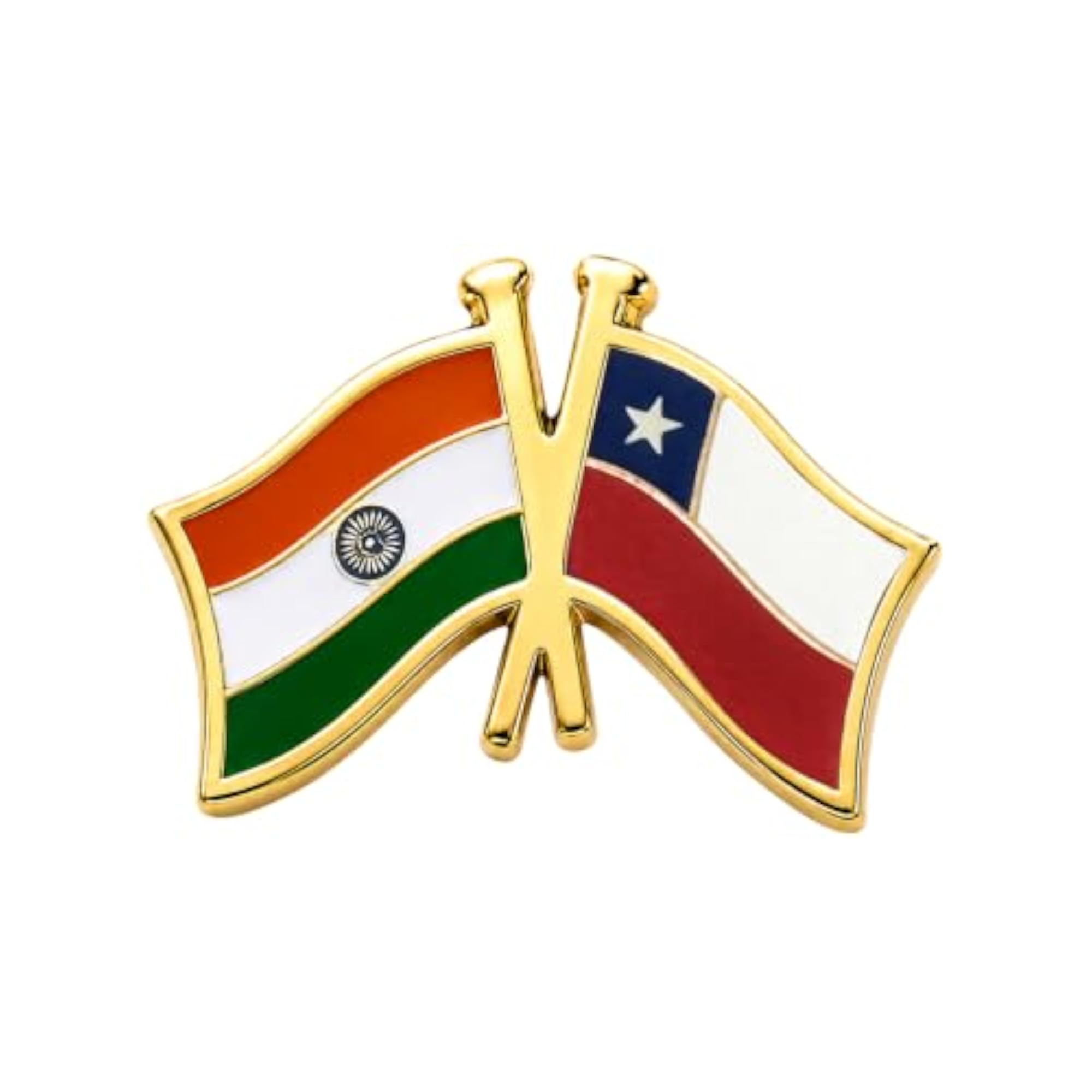 Gold-Plated Brass Enamel Friendship Lapel Pin for Blazer Suit Tie